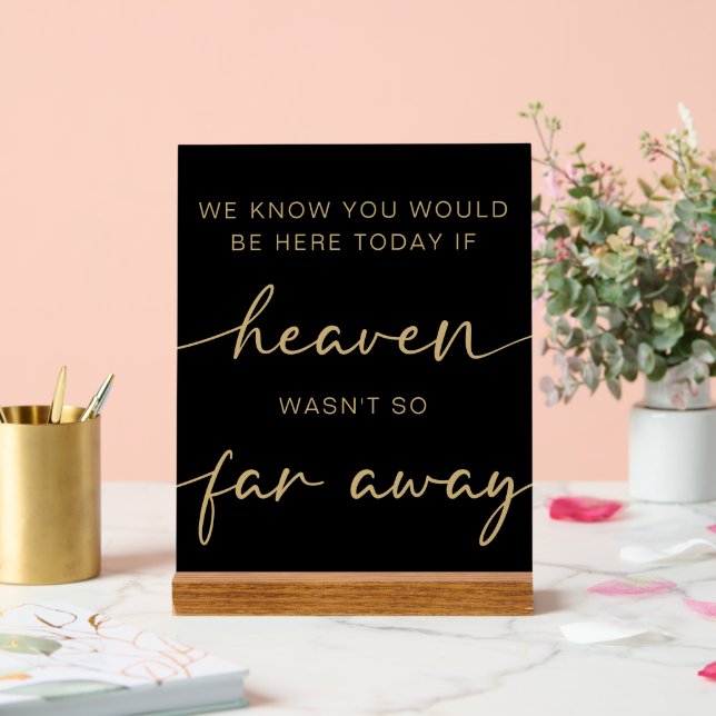 Black Gold Simple Wedding Memory Table Acrylic Sign (Wedding)