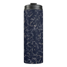Black Gold Smoke Marble Thermal Tumbler