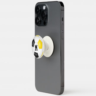 black gold soccer team colors boys girls PopSocket