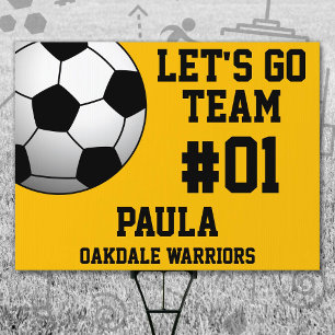 Black Gold Soccer Team Sign