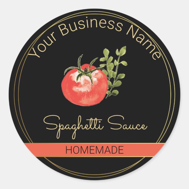 Black & Gold Spaghetti Sauce Product Label (Front)