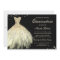 Black Gold Sparkle Dress Quinceanera Invitation