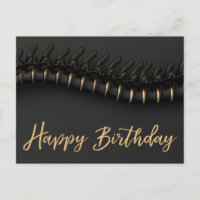 Black Gold Spine Chiropractic Birthday Postcard