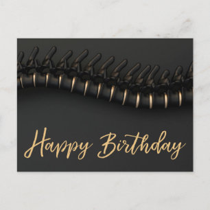 Black Gold Spine Chiropractic Birthday Postcard