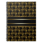 Black Gold Spiral Notebook at Zazzle