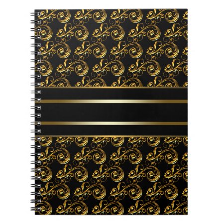 Black Gold Spiral Notebook