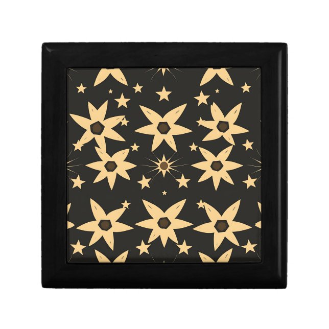 Black Gold Star Pattern Celestial Night Sky  Gift Box (Front)