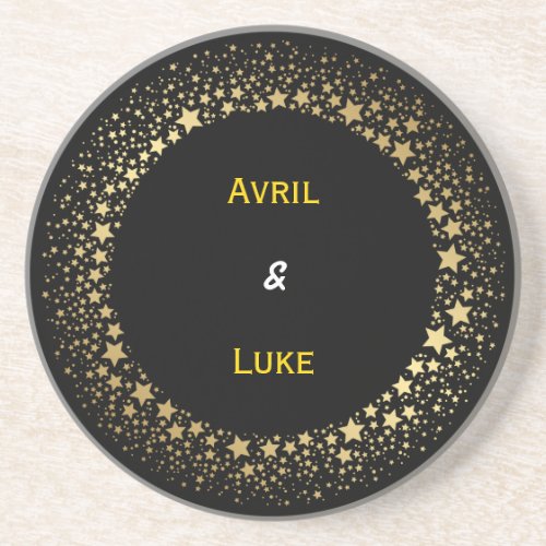 Black Gold Star Wedding Coaster