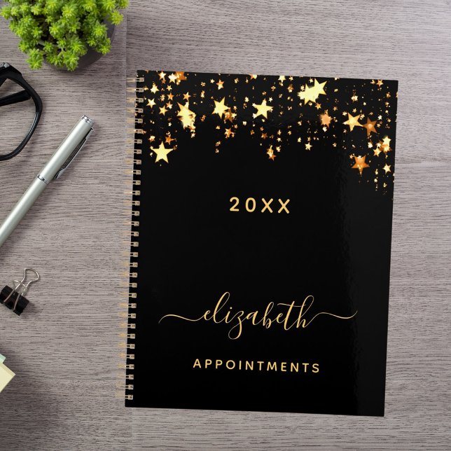 Black gold stars appointments 2026 planner (Creator Uploaded)