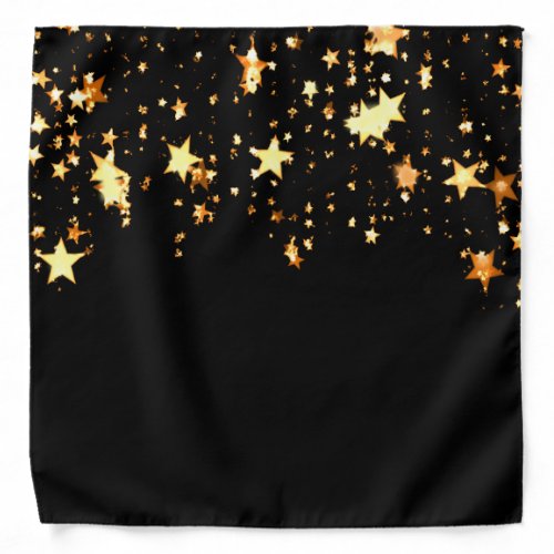 Black gold stars dripping bandana