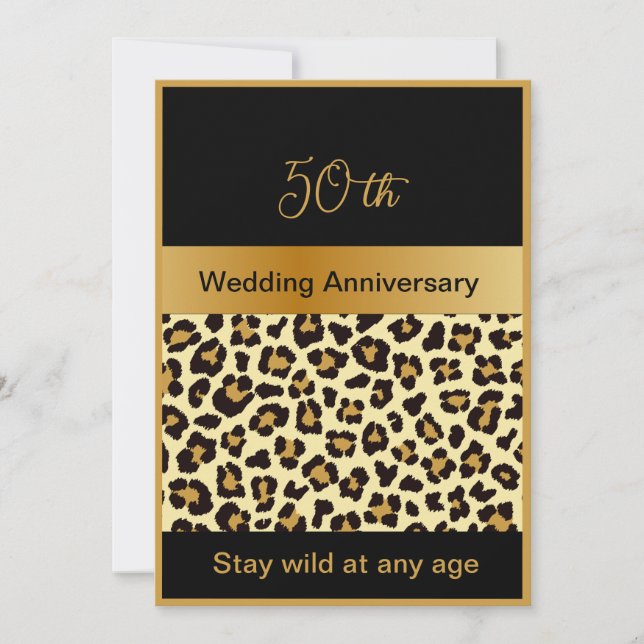 black gold stay wild 50th anniversary Flat Card (Front)
