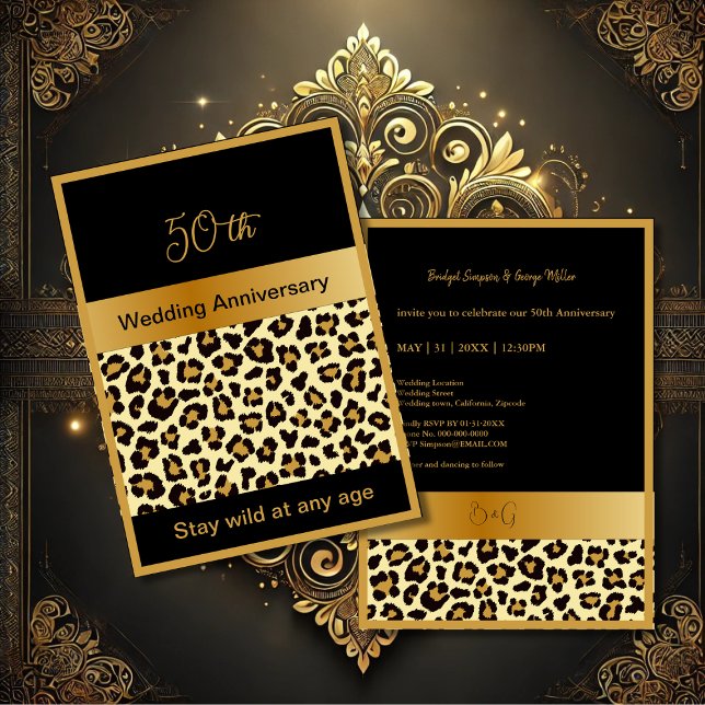 black gold stay wild 50th anniversary Flat Card (Creator Uploaded)
