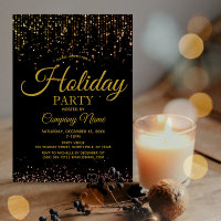 Black Gold String Lights Corporate Holiday Party