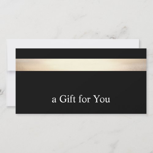Black Gold Stripe Gift Certificate Thank You Card