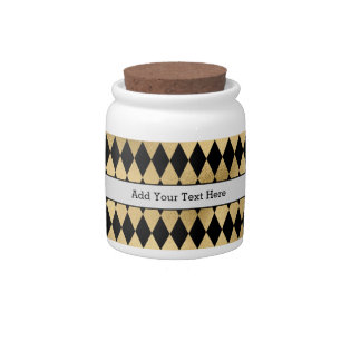 Black & Gold Stripe Striped Pattern Minimal Candy Jar