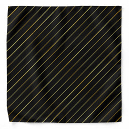 Black Gold Striped Trendy Elegant Template Trendy Bandana