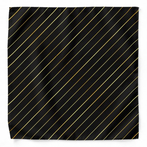 Black Gold Striped Trendy Elegant Template Trendy Bandana