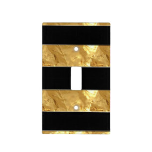 Black Gold Stripes Light Switch Cover