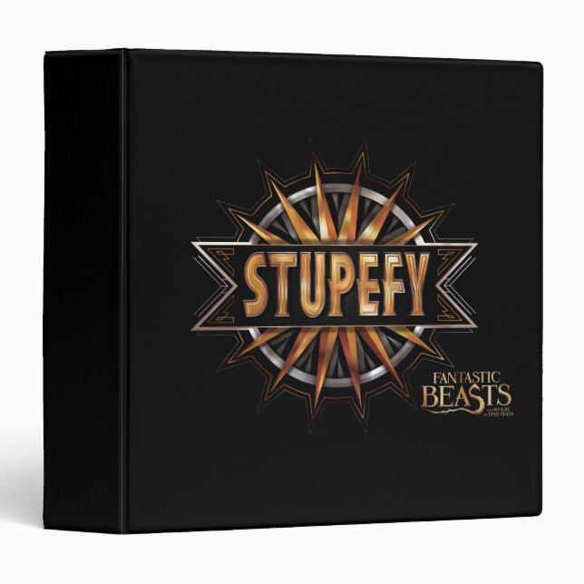 Black & Gold Stupefy Spell Graphic Binder (Front/Spine)
