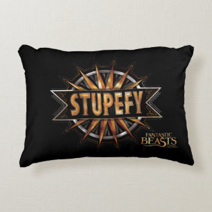 Black & Gold Stupefy Spell Graphic Decorative Pillow