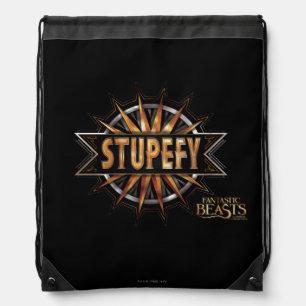 Black & Gold Stupefy Spell Graphic Drawstring Bag