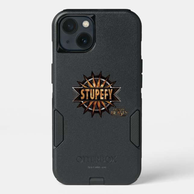 Black & Gold Stupefy Spell Graphic Otterbox iPhone Case (Back)