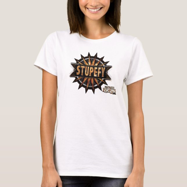 Black & Gold Stupefy Spell Graphic T-Shirt (Front)
