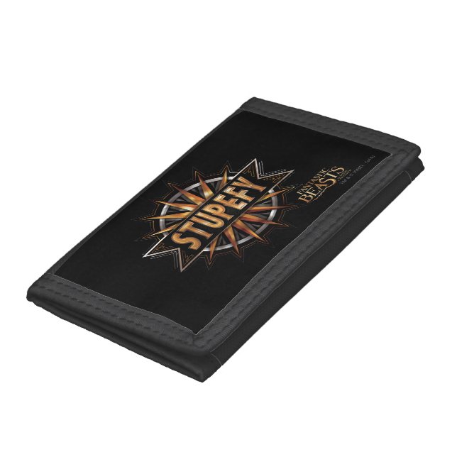 Black & Gold Stupefy Spell Graphic Tri-fold Wallet (Bottom)