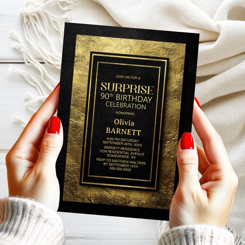 Black Gold Surprise 90th Birthday Party