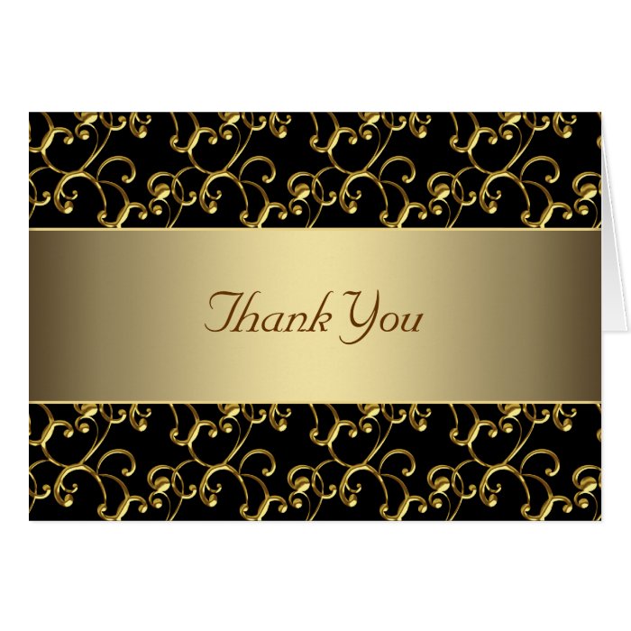 Elegant Black and Gold Thank You Cards