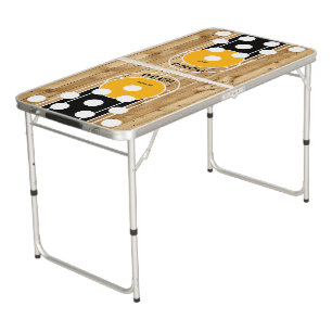 Black & Gold Tailgate Couple Names Beer Pong Table