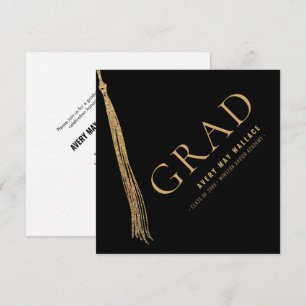 Black Gold Tassel Unique Graduation Custom Invitation