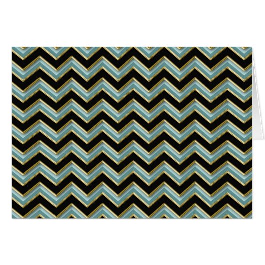 Black Gold Teal ZigZag Cards (Front Horizontal)