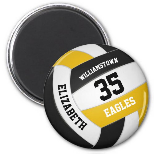 black gold team colors boys girls volleyball magnet