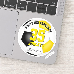 black gold team colors girls boys soccer sticker