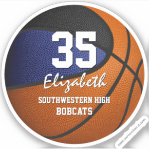 black gold team colors kids basketball sticker