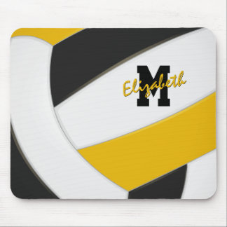 black gold team colors personalized volleyball mouse pad