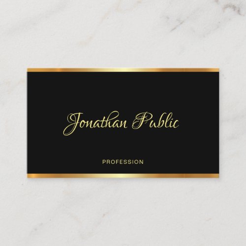 Black  Gold Template Calligraphy Professional Business Card