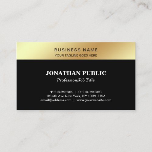 Black Gold Template Elegant Modern Company Sleek Business Card