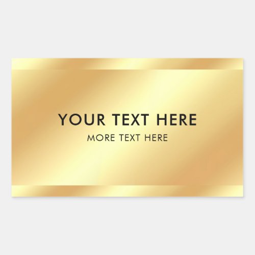 Black  Gold Template Elegant Modern Customizable Rectangular Sticker