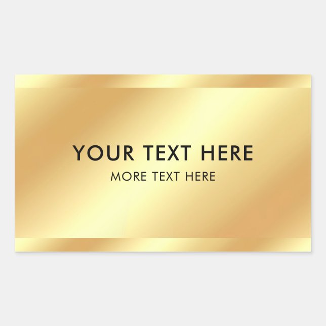 Black & Gold Template Elegant Modern Customizable Rectangular Sticker (Front)