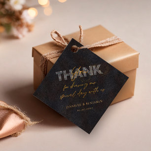 Black Gold Thank You for Sharing our Special Day Favor Tags