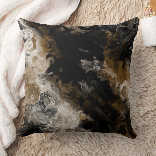 Black Gold Throw Pillow (Blanket)