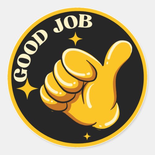 Black Gold Thumbs up Good Job Sticker 