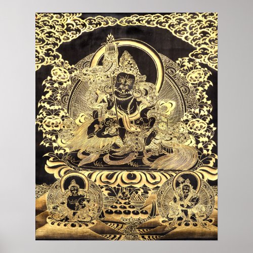 Black  Gold Tibetan Buddhist Art Poster