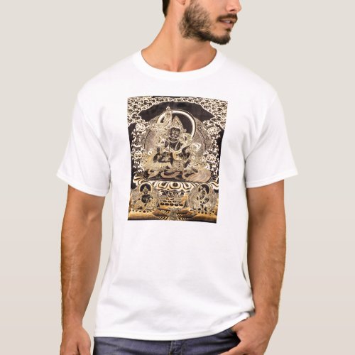 Black  Gold Tibetan Buddhist Art T_Shirt