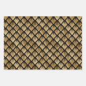 Black gold tiled party art deco wrapping paper sheets (Front)