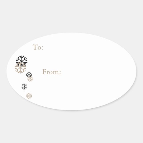 Black  Gold Tone Snowflake Gift Tag Stickers