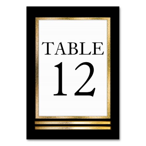 Black  Gold Tone  White Modern Simple Elegant Table Number