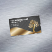 Black Gold Tree Gardening Landscaping Lawn Care Business Card Magnet (In Situ)